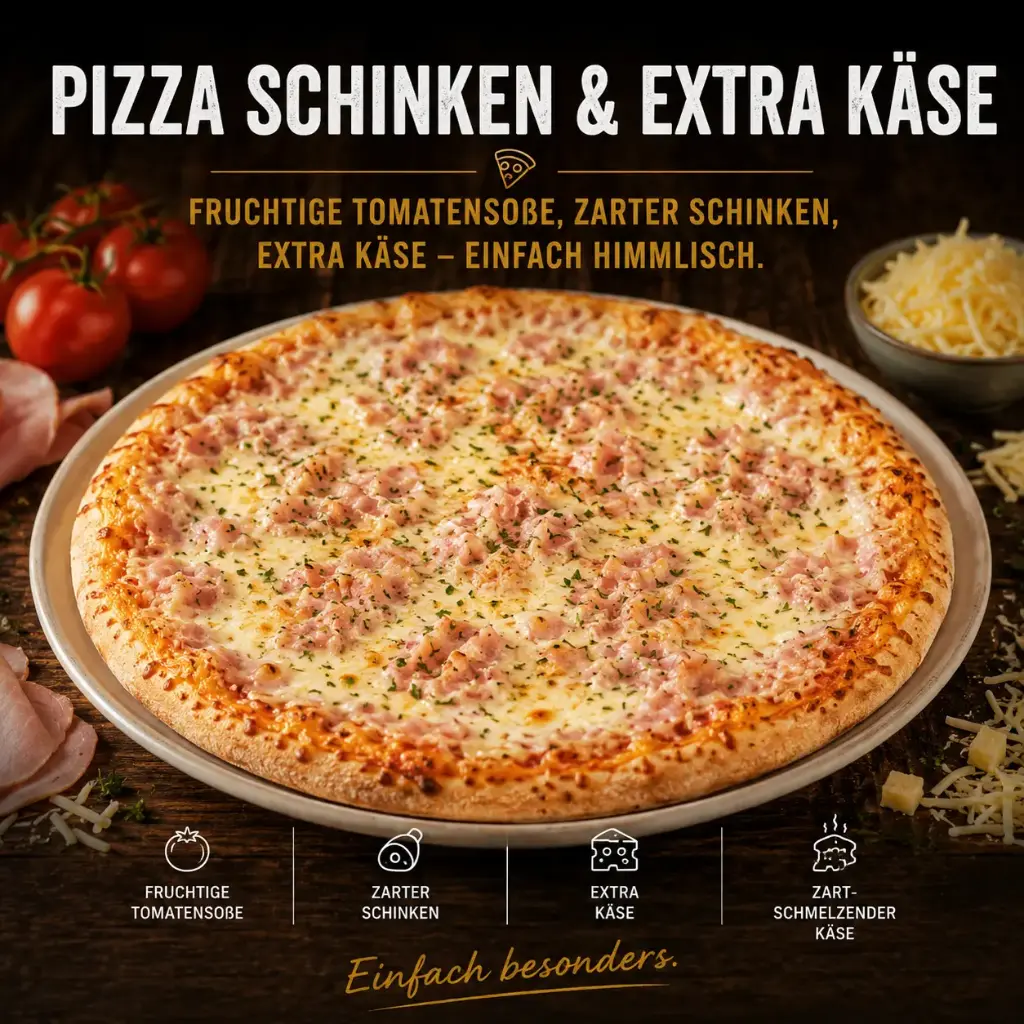 Pizza Schinken & extra Käse Ø29cm (vorgebacken)