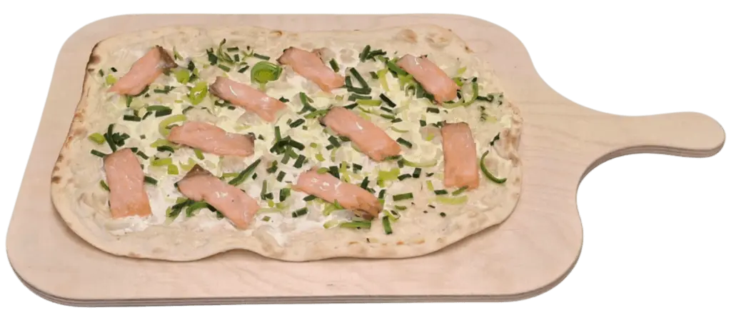 Lachsflammkuchen 35x26cm (10 Stück)
