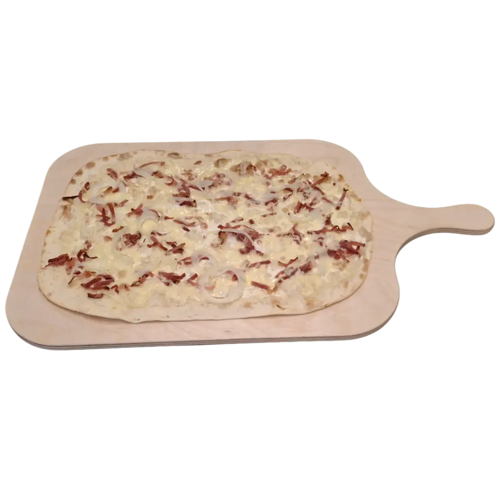Flammkuchen Speck-Käse-Zwiebel 35x26cm (vorgebacken)