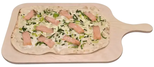 Lachsflammkuchen 35x26cm (10 Stück)